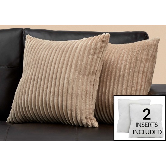Coussins style cotelee ultra doux beige
