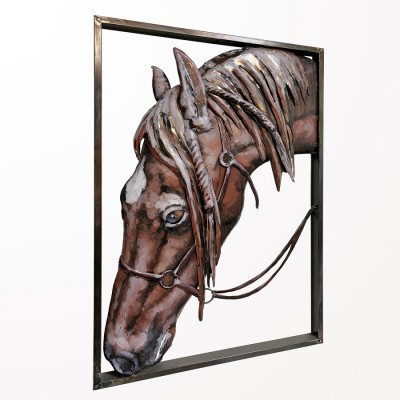 Cheval solitaire - Peinture métal 3D 
