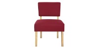 Chaise d'appoint tissu rouge pattes en bois naturel