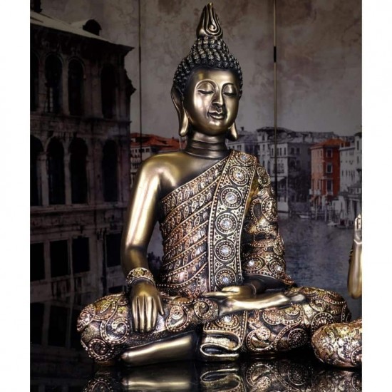 Bouddha couleurs bronze et or