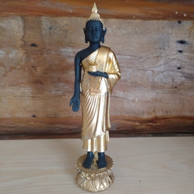 Bouddha thaï debout offrande noir or